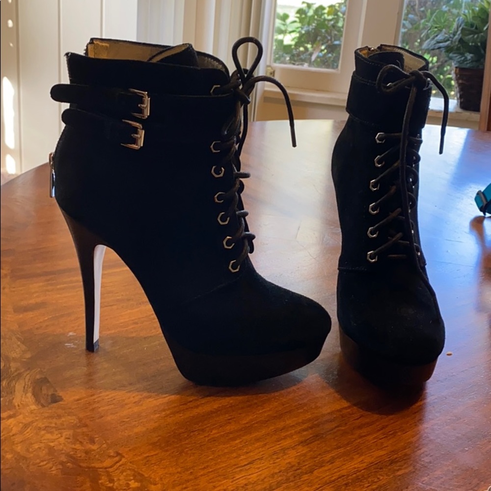 Michael Kors suede black booties size 6